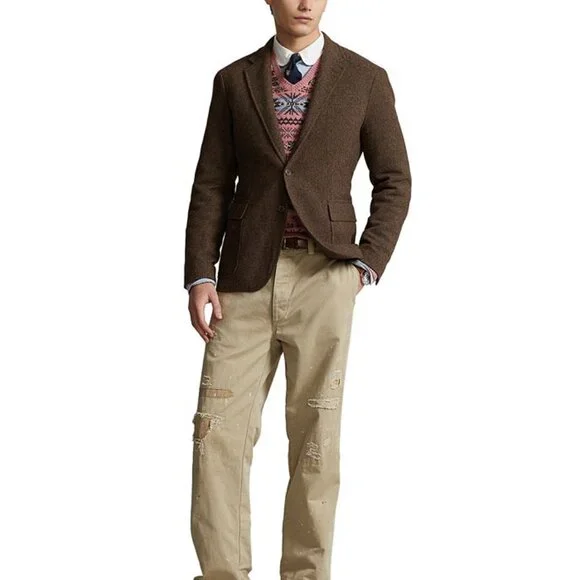 NWT Polo Ralph Lauren Men's Wool Knit Sport Blazer Coat XXL $498